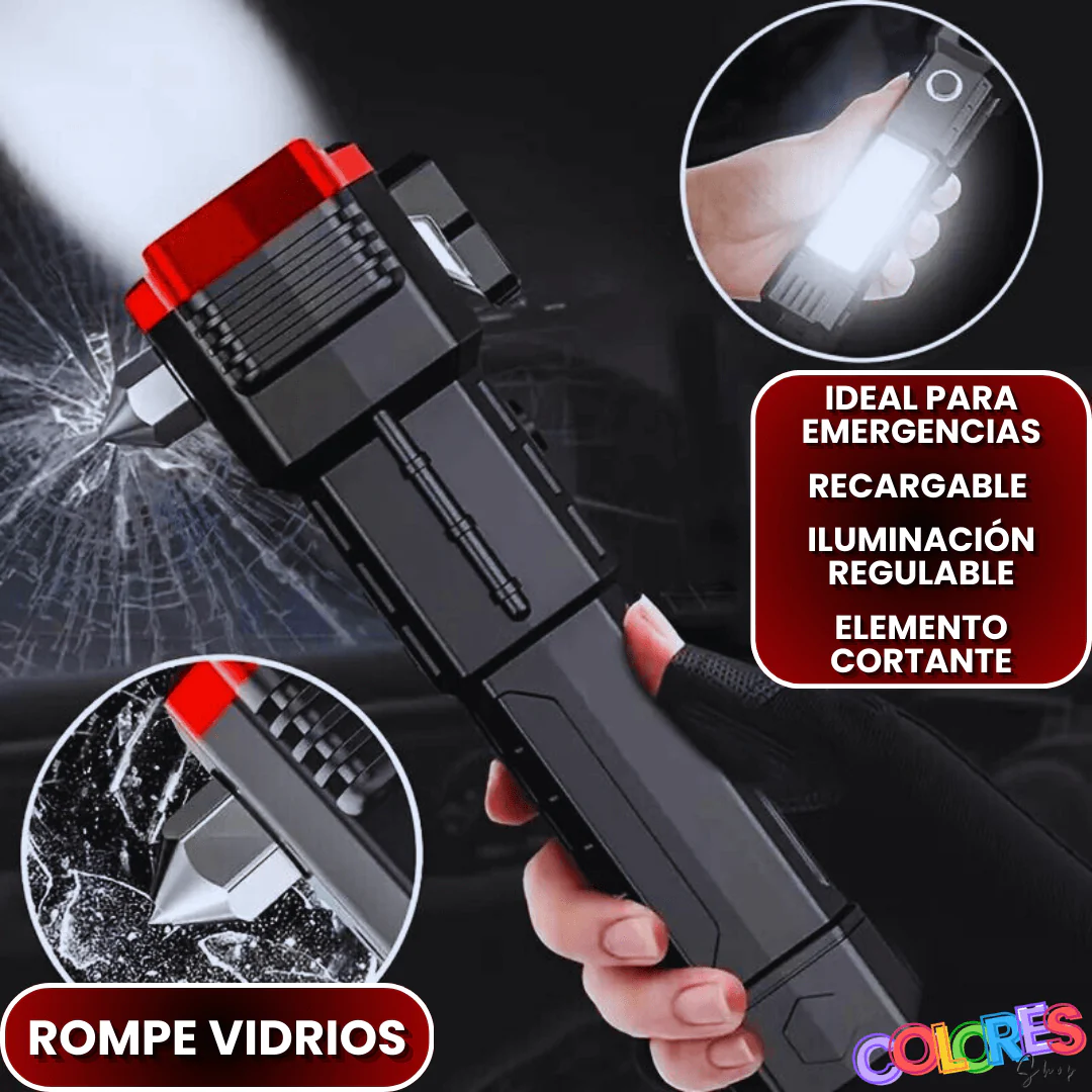 Linterna Táctica Multiuso 4 en 1 - Recargable y de Emergencia